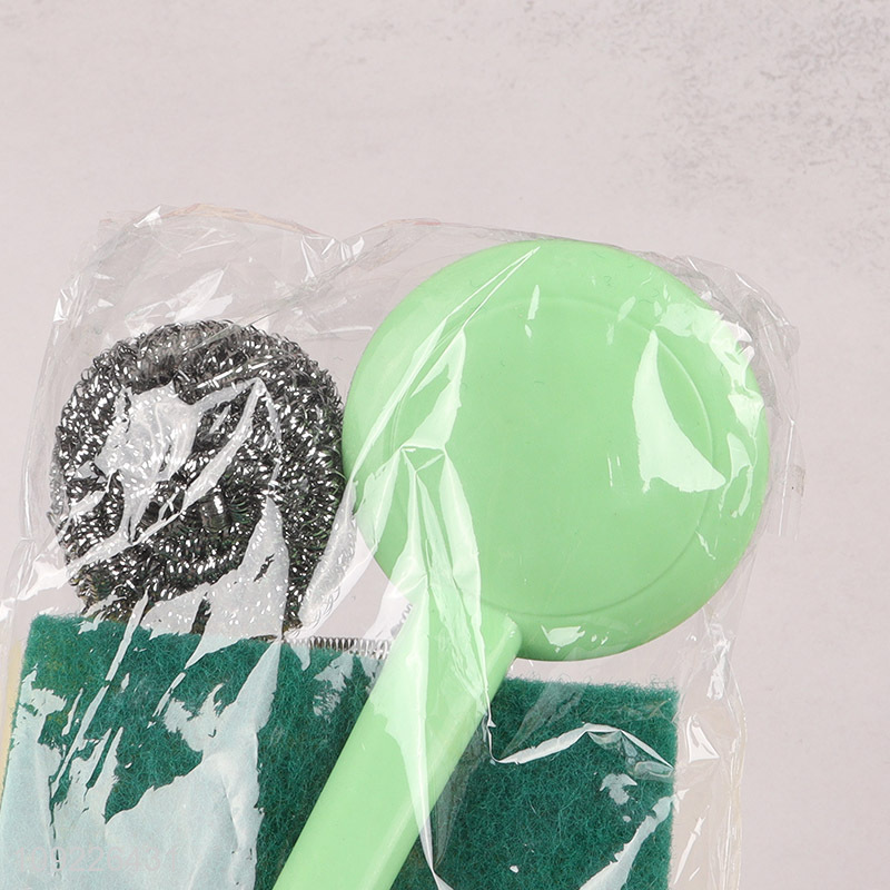 Wholesale 4PCS Cleaning Sponge Steel Scrubber Set for Cleaning Dishes Pots