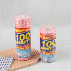 Hot Selling 100 Sheets Non-Woven Dish Cloths Disposable Cleaning Cloths for Kitchen