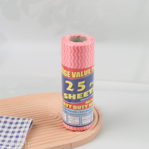 Factory Supply 25 Sheets Ultra Absorbent Non-Woven Cleaning Cloths Kitchen Towel Roll