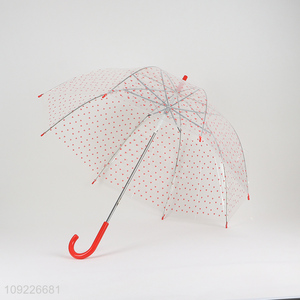 Factory Price Heart Printed <em>Umbrella</em> Clear Bubble <em>Umbrella</em> with Dome Canopy