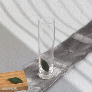 Wholesale Clear Glass Cylinder <em>Vase</em> Slim <em>Flower</em> <em>Vase</em> for Home Decor