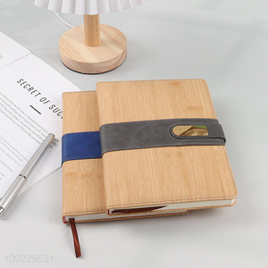 Hot Selling A5 <em>Notebook</em> Bamboo Pattern PU Leather Hardcover <em>Notebook</em> for Office