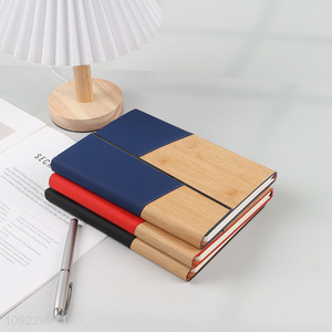 Wholesale A5 <em>Notebook</em> Bamboo Pattern PU Leather Journal <em>Notebook</em> for Office School