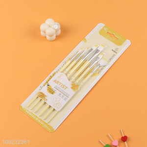 Factory Price 6PCS Plastic Handle Paintbrush Acrylic <em>Paint</em> <em>Brush</em> Set