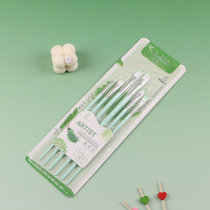 Good Quality 6PCS Plastic Handle Paintbrush Acrylic <em>Paint</em> <em>Brush</em> Set