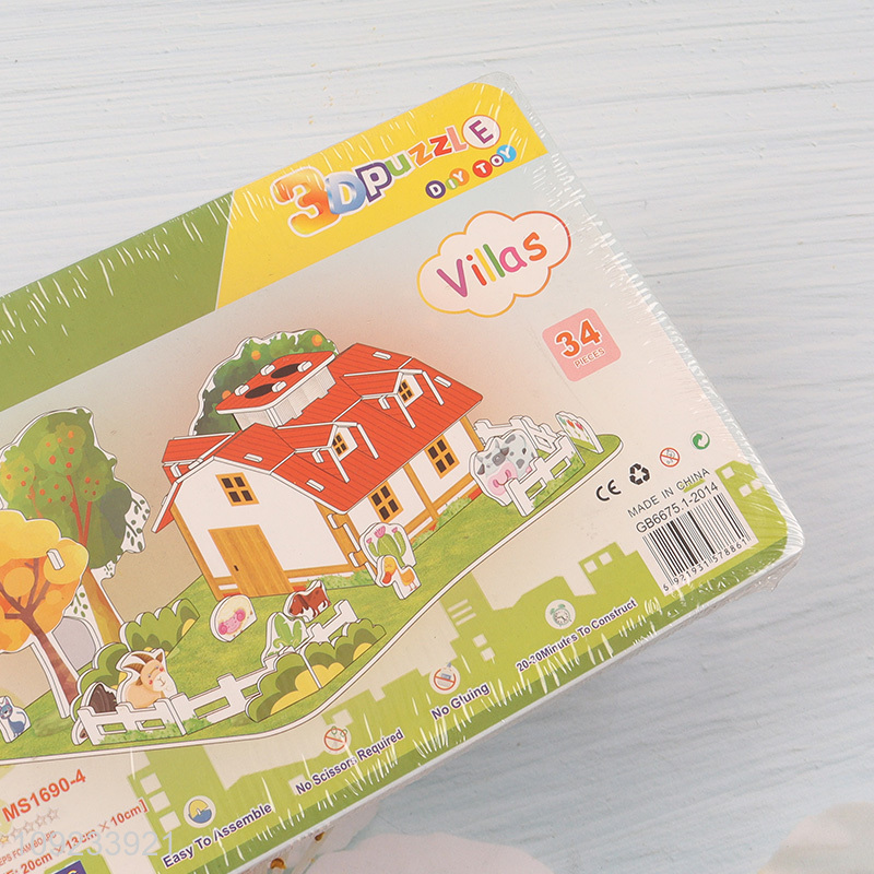 Hot Selling 3D Puzzle Cartoon Paper Puzzle DIY Model Building Kit (Country House)