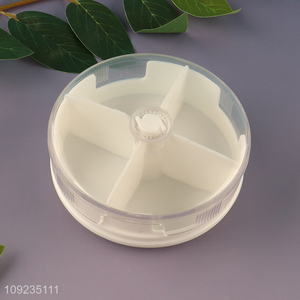 Low price round portable plastic medicine <em>storage</em> <em>box</em> pill <em>box</em> for sale