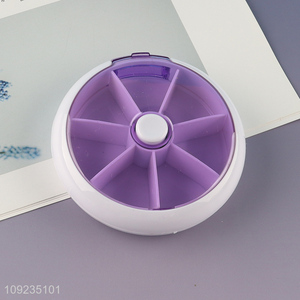 China wholesale round plastic medicine <em>storage</em> <em>box</em> pill <em>box</em> for travel