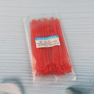 Factory price 100pcs red <em>nylon</em> <em>cable</em> <em>tie</em> self-locking <em>cable</em>