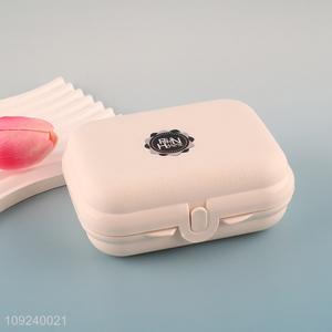 New arrival white bathroom accessories plastic <em>soap</em> box with lid