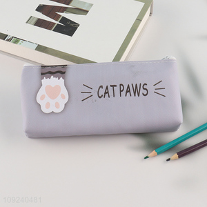 Top selling cartoon cat paw school students stationery <em>pencil</em> bag