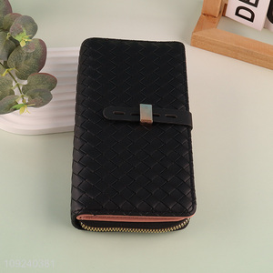 Hot items large capacity black fashion ladies long style wallet