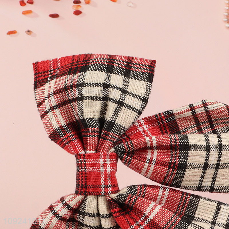 Hot Selling Tartan Bow Hair Clips Plaid Bow Hair Clips Hair Accessories