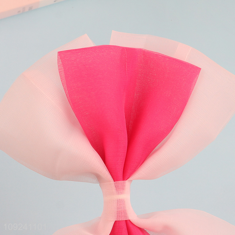 Factory Price Gauze Bowknot Hair Clips Non-Slip Hair Clip for Women
