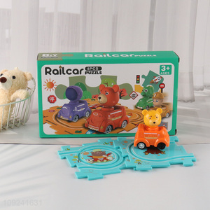 Factory Supply <em>Puzzle</em> Track Electric Animal Car Toy Cartoon Railcar Set
