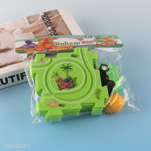 Factory Price Electric Dinosaur <em>Puzzle</em> Rail Car Toy for Boys Girls