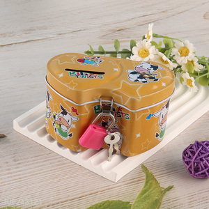China Imports Tin <em>Money</em> <em>Box</em> Tin Coin Bank Tin Piggy Bank with Lock