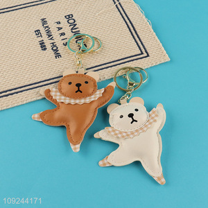 New Arrival Bear <em>Key</em> <em>Chain</em> PU Leather Bag Charms for Women Girls