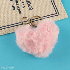 High Quality Plush Heart Charm <em>Key</em> <em>Chain</em> Handbag Purse Charms