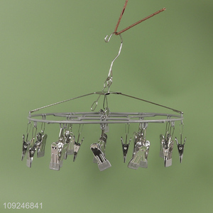 Top selling household 20clips clothes hanger socks drying rack wholesale