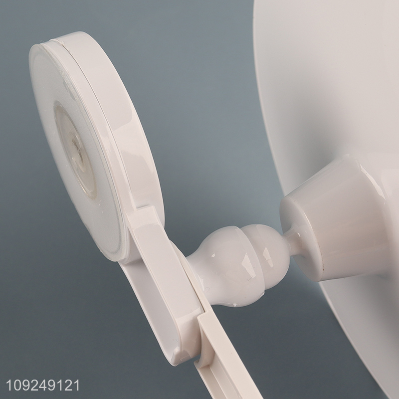 New Arrival Round Wall Mounted Suction Cup Makeup Mirror with Hook for Bathroom