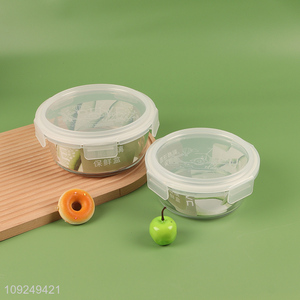 Top selling round home kitchen glass food container preservation <em>box</em> with lid