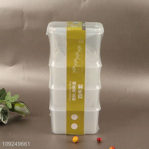 Latest products 4pcs plastic food container preservation <em>box</em> crisper set