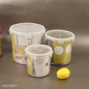 Top sale round sealed plastic food container preservation <em>box</em> crisper wholesale
