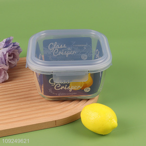 China products square clear glass food container preservation <em>box</em> with lid