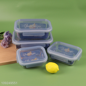 Hot selling rectangle clear glass food container preservation <em>box</em> wholesale