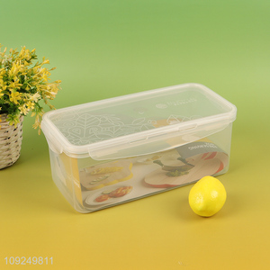 China wholesale rectangle plastic food container preservation <em>box</em> with lid