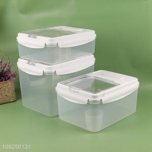 China supplier rectangle household rice dispenser cereal grain snack storage container <em>bucket</em>