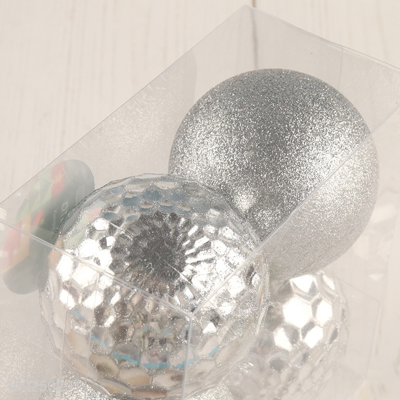 High Quality 4Pcs Christmas Balls Shatterproof Glitter Xmas Tree Hanging Ornaments