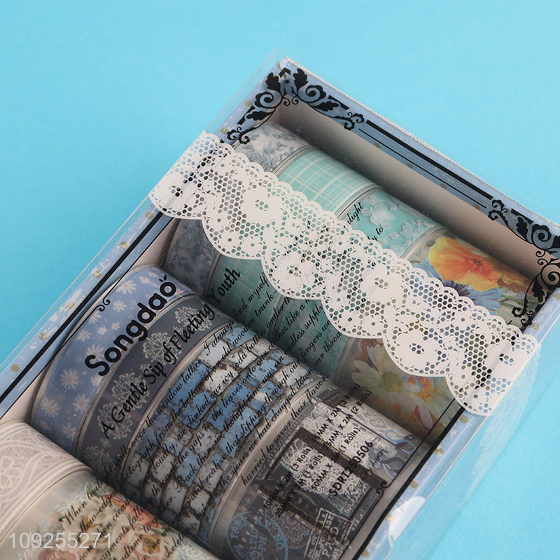 Factory Price 10 Rolls Aesthetic Washi Tapes Decorative Masking Tape‌s for DIY Scrapbooking