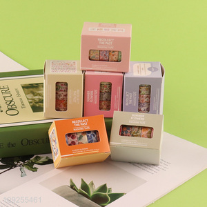 New Arrival 5 Rolls Floral Washi <em>Tape</em> Set Flowers Washi Tapes Decorative Masking Tapes