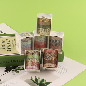 Good Quality 5 Rolls Washi <em>Tape</em> Set for DIY Arts & Crafts, Journaling & Scrapbooking