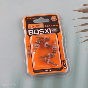 China Imports 6 Pieces Iron Self Drilling Screws with Washer for Plastic Metal