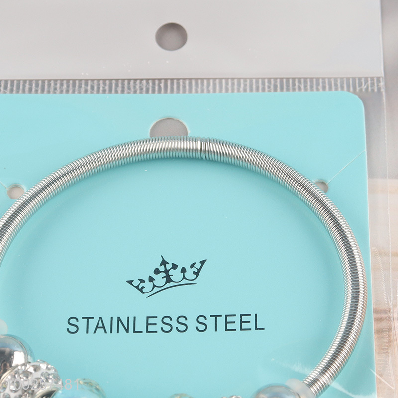 New Arrival Charm Bracelet Silver Plated Stainless Steel Charm Bracelet