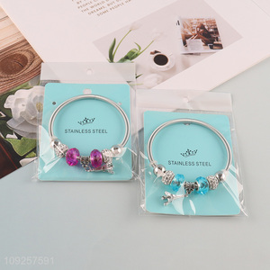 Hot Selling Charm Bracelet Stainless Steel Bangle Bracelet Girls Jewelry