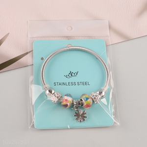 Factory Price Charm Bracelet Silver Bracelet Stainless Steel Bangle Bracelet