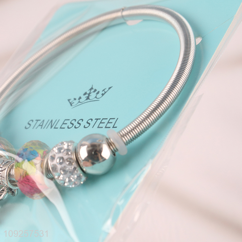 Factory Price Charm Bracelet Silver Bracelet Stainless Steel Bangle Bracelet