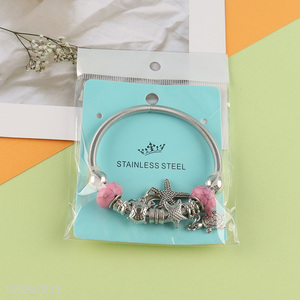 China Imports Charm Bracelet Silver Bracelet Stainless Steel Bangle Bracelet
