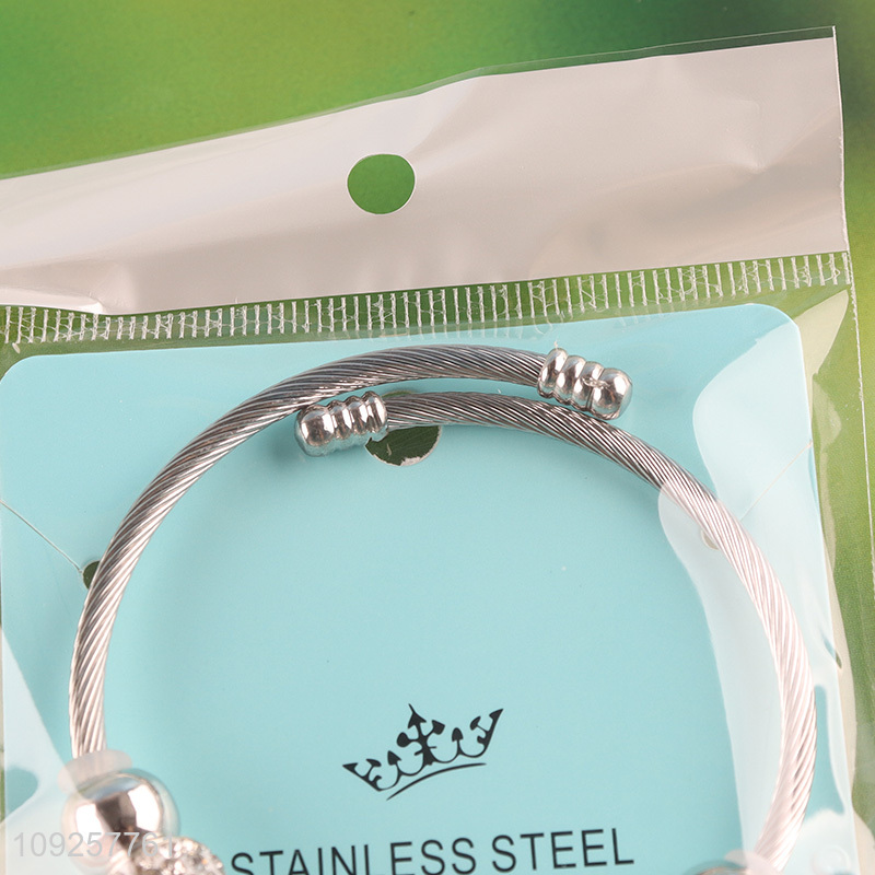 Good Quality Stainless Steel Bangle Charm Bracelet Silver Charm Bracelet