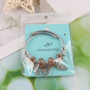 Factory Supply Charm Bracelet Silver Bracelet Stainless Steel Bangle Bracelet