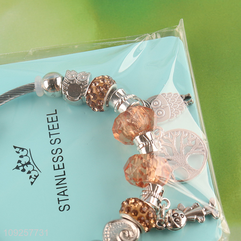 Factory Supply Charm Bracelet Silver Bracelet Stainless Steel Bangle Bracelet