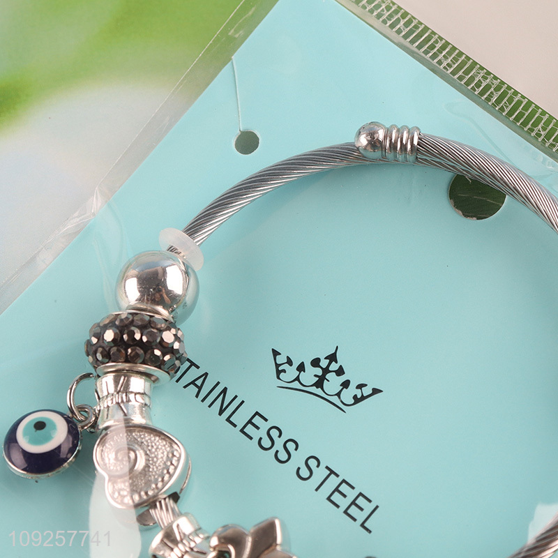 Online Wholesale Charm Bracelet Stainless Steel Bangle Fashion Jewelry Gifts