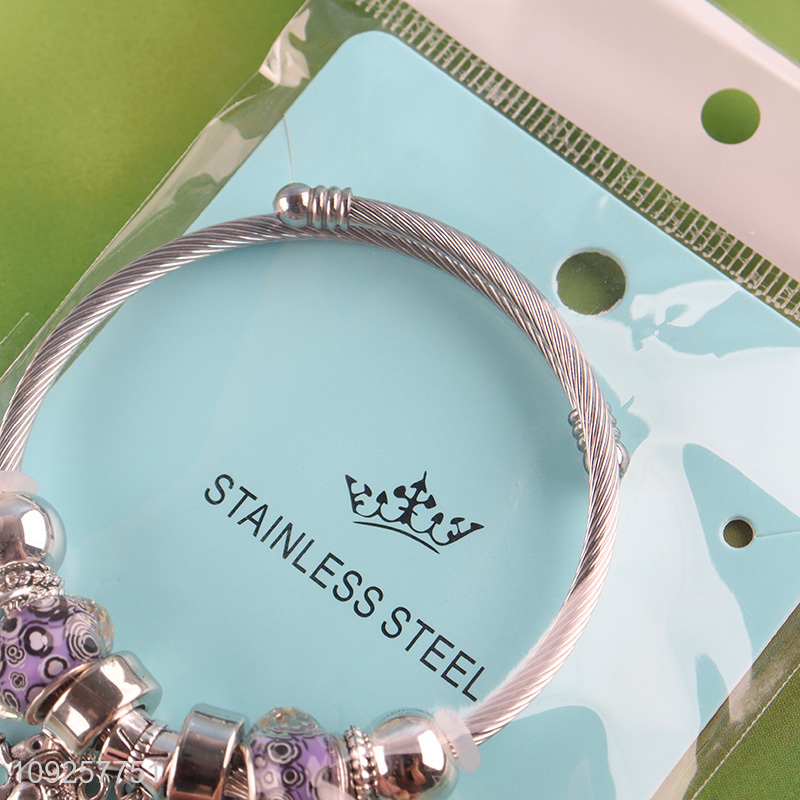 New Arrival Stainless Steel Silver Plated Charm Bracelet Fashion Jewelry