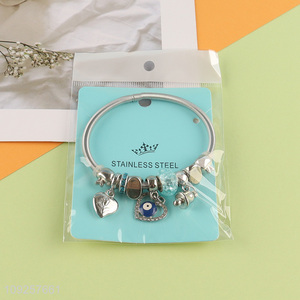 New Arrival Stainless Steel Bangle Charm Bracelet Silver Charm Bracelet