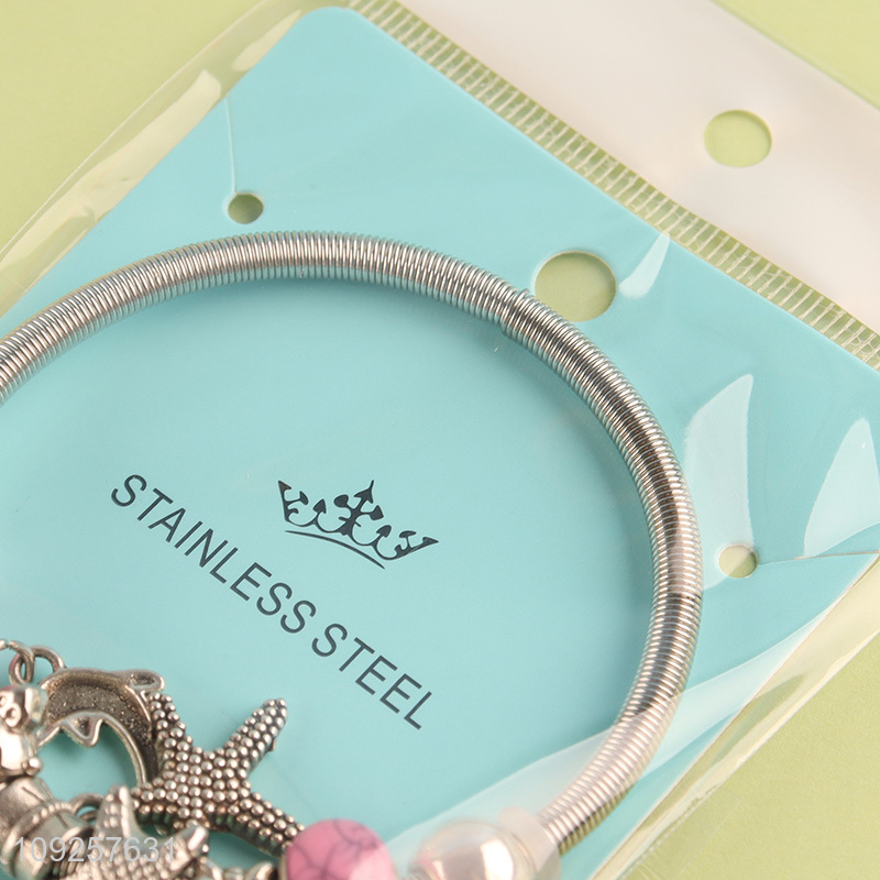 China Imports Charm Bracelet Silver Bracelet Stainless Steel Bangle Bracelet