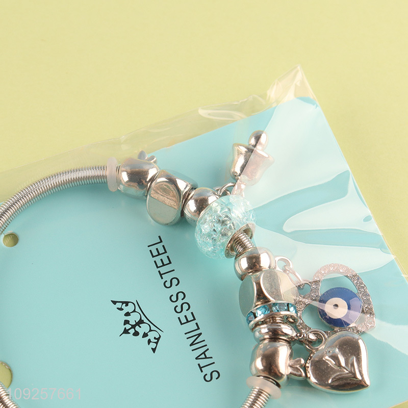 New Arrival Stainless Steel Bangle Charm Bracelet Silver Charm Bracelet